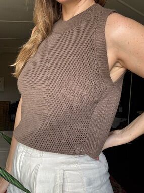 Knit High Neck Sweater Tank